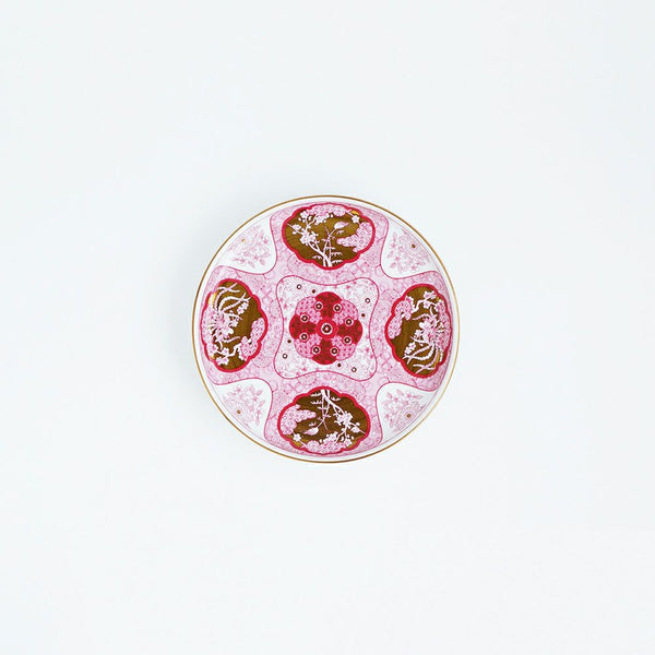 JAPAN AUTUMN 和皿 19cm 木甲桐紋 ワインレッド