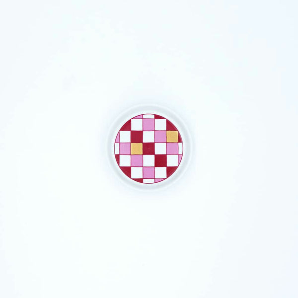 JAPAN AUTUMN 薬味皿 市松 ワインレッド