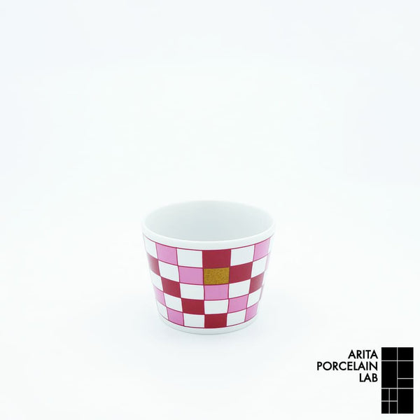 JAPAN AUTUMN 蕎麦猪口 市松 ワインレッド