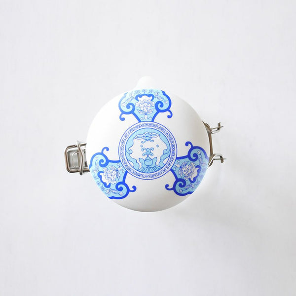 JAPANシリーズ 密閉保存瓶 キャニスター 古伊万里草花紋 オリジナルクッキー5種 化粧箱入