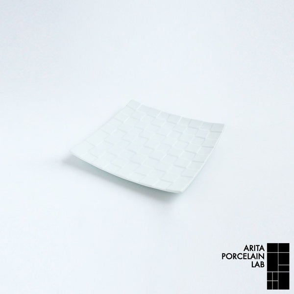 GAUFRE 市松 正方皿(小) ホワイト