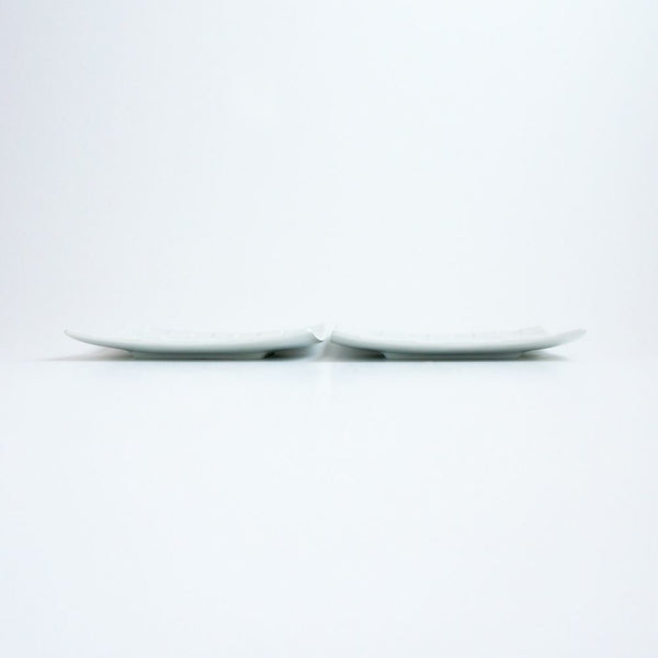 GAUFRE 市松 正方皿(小) ホワイト 2枚セット 化粧箱入