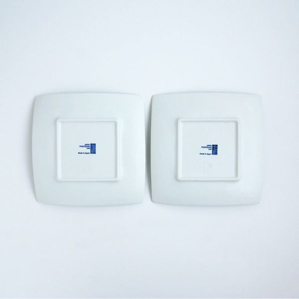 GAUFRE 市松 正方皿(小) ホワイト 2枚セット 化粧箱入