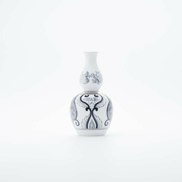 JAPAN SNOW 徳利1、盃2セット プラチナ 古伊万里草花紋 化粧箱入