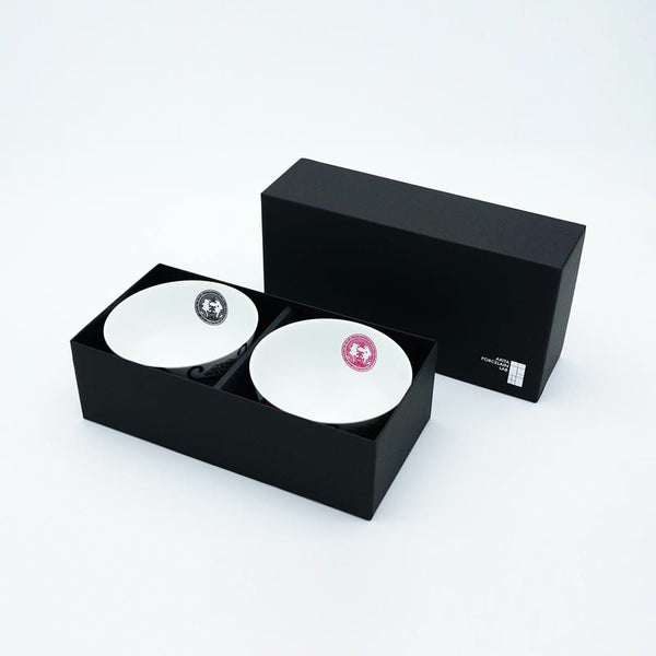 JAPAN SNOW JAPAN AUTUMN 段付飯碗 古伊万里草花紋 2個セット 化粧箱入