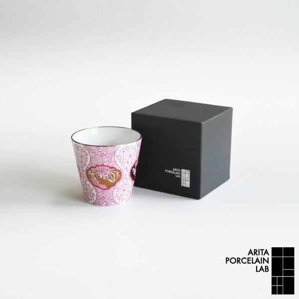 JAPAN AUTUMN ロックカップ 木甲桐紋 ワインレッド 化粧箱入