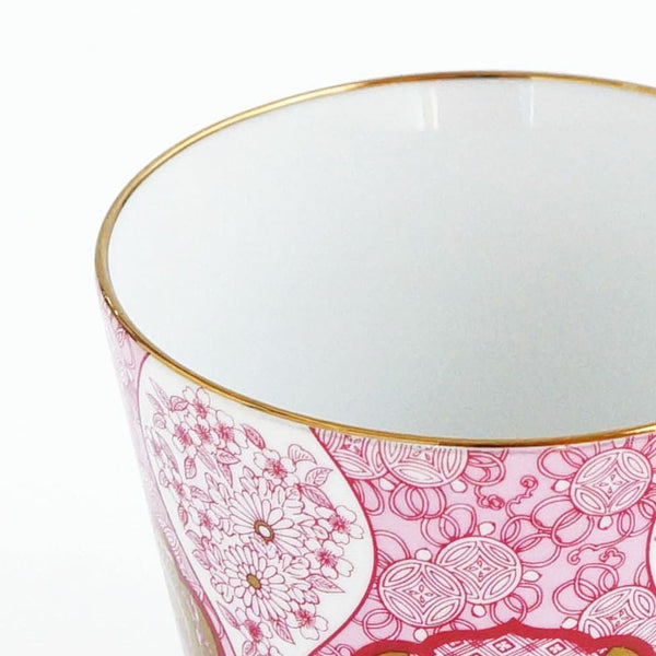 JAPAN AUTUMN ロックカップ 木甲桐紋 ワインレッド 化粧箱入