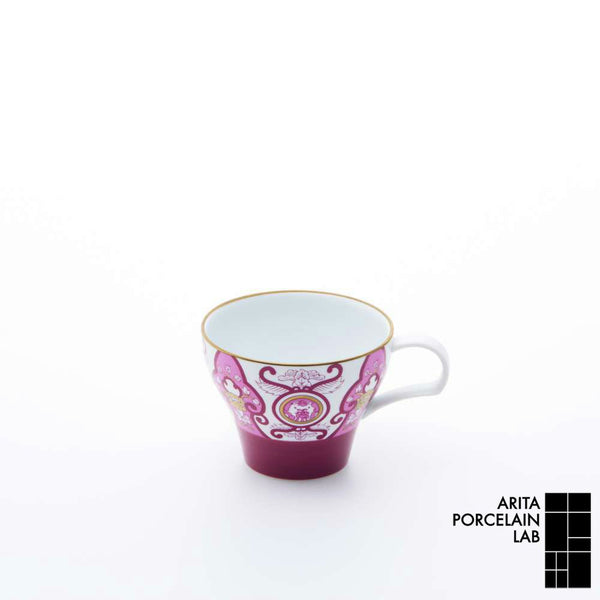 ！[30%OFF 新春初売りSALE]JAPAN AUTUMN ティーカップ 古伊万里草花紋 ワインレッド アウトレット 30%OFF