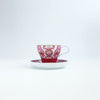 JAPAN AUTUMN ティーカップ＆ソーサー 古伊万里草花紋 ワインレッド