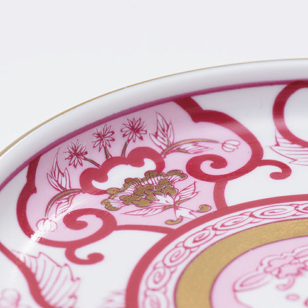 ！[60%OFF 新春初売りSALE 2個セット] JAPAN AUTUMN アウトレット 銘々皿 古伊万里草花紋 ワインレッド