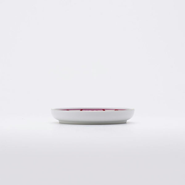 ！[60%OFF 新春初売りSALE 2個セット] JAPAN AUTUMN アウトレット 銘々皿 古伊万里草花紋 ワインレッド