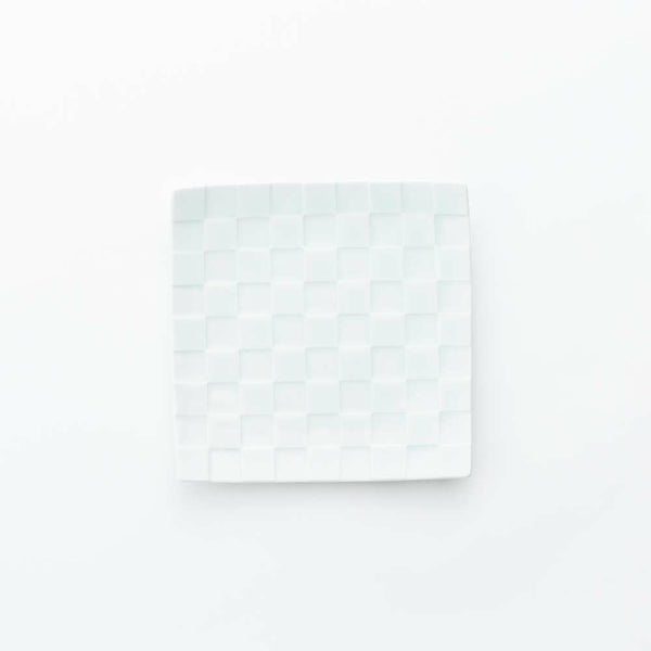 ！[30%OFF 新春初売りSALE]GAUFRE アウトレット 市松正方皿 (小) 青白磁