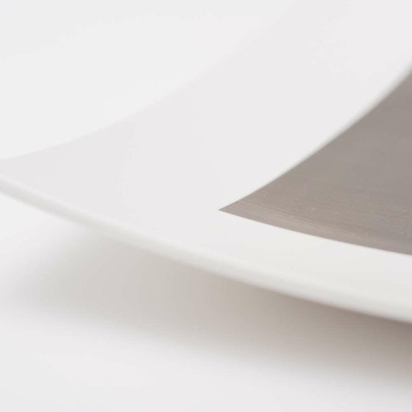 ！[40%OFF新春初売りSALE] JAPAN SNOW アウトレット 正方皿(中） プラチナ 2個セット